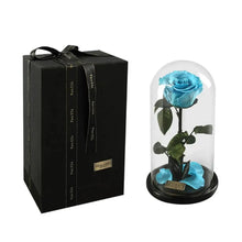 Load image into Gallery viewer, Handmade Preserved Enchanted Rose With Glass Dome on Wood Base - Rose for Christmas ,Valentine's Day