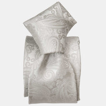 Load image into Gallery viewer, Soave - Silk Jacquard Tie - Silver Pearl