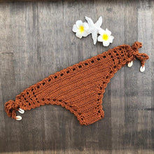 Load image into Gallery viewer, Handmade Vintage Crochet Bikinis Knitted Cotton Swimwear Women's Crochet Swimsuit Two Pieces Bathing Suits Bikini Swimsuit Top Bottom Bandage Modern Women Beachwear For Summer