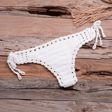 Load image into Gallery viewer, Handmade Vintage Crochet Bikinis Knitted Cotton Swimwear Women's Crochet Swimsuit Two Pieces Bathing Suits Bikini Swimsuit Top Bottom Bandage Modern Women Beachwear For Summer