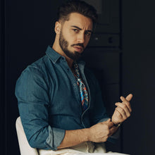 Load image into Gallery viewer, Barbaresco - Silk Neckerchief - Blue and Red