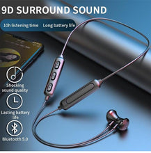 Load image into Gallery viewer, Hanging Neck Bluetooth 5.0 Wireless Sports Headset Ear Headset Bluetooth Headphones Earbuds Earphone With Microphone For Bluetooth Over Ear Headphones, Wireless 5.0/Wired Headset, 55Hrs Playtime, Hi-Fi Stereo Deep Bass, Soft Earmuffs & Light Weight