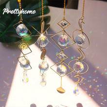 Load image into Gallery viewer, Hanging Sun Catcher Moon Light With Chain Pendant Ornament Crystal Balls Catcher Wind-chime Rainbow Maker Crystal Hanging Window Curtain Chandelier Outdoor Garden Home Decor Christmas Day Party Wedding Decoration
