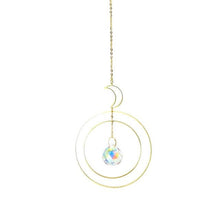 Load image into Gallery viewer, Hanging Sun Catcher Moon Light With Chain Pendant Ornament Crystal Balls Catcher Wind-chime Rainbow Maker Crystal Hanging Window Curtain Chandelier Outdoor Garden Home Decor Christmas Day Party Wedding Decoration