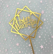 Load image into Gallery viewer, Happy Birthday Cake Topper Gold Cake Topper Acrylic Cake Topper Happy Birthday Cake Topper Cake Decoration Acrylic Letter Cake Toppers Party Supplies Happy Birthday Black Cake Decorations