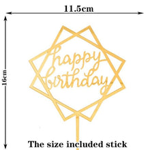Load image into Gallery viewer, Happy Birthday Cake Topper Gold Cake Topper Acrylic Cake Topper Happy Birthday Cake Topper Cake Decoration Acrylic Letter Cake Toppers Party Supplies Happy Birthday Black Cake Decorations