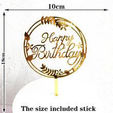 Load image into Gallery viewer, Happy Birthday Cake Topper Gold Cake Topper Acrylic Cake Topper Happy Birthday Cake Topper Cake Decoration Acrylic Letter Cake Toppers Party Supplies Happy Birthday Black Cake Decorations