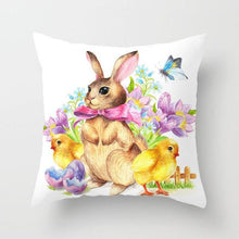 Load image into Gallery viewer, Happy Easter Pillowcase Easter Decorations For Home Party Rabbit Eggs Spring Easter Decor Linen Throw Pillow Cover Case Farmhouse Eggs Tree Rabbit Holiday Cushion Cover Polyester Pillow Cover