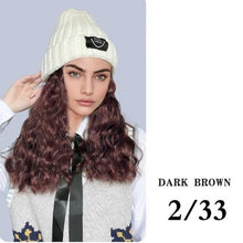 Load image into Gallery viewer, Hat Wig For Women Synthetic Long Wavy Wigs Autumn Winter Fashion Knitted Cap Hair Wig Hair Extensions Wigs For Black Women Cosplay Wigs For Women
