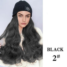 Load image into Gallery viewer, Hat Wig For Women Synthetic Long Wavy Wigs Autumn Winter Fashion Knitted Cap Hair Wig Hair Extensions Wigs For Black Women Cosplay Wigs For Women