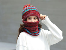 Load image into Gallery viewer, Hat Winter Mask balaclava Hat for girls Scarf Thick Warm Fleece Inside Knitted Hat Thick Mask Warm Full Face Scarf Winter Hats Hiking Face Scarf Balaclava Helmet Liner Cap Soft Sport Reusable Headgear Winter Fishing Warm Mask