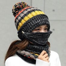 Load image into Gallery viewer, Hat Winter Mask balaclava Hat for girls Scarf Thick Warm Fleece Inside Knitted Hat Thick Mask Warm Full Face Scarf Winter Hats Hiking Face Scarf Balaclava Helmet Liner Cap Soft Sport Reusable Headgear Winter Fishing Warm Mask
