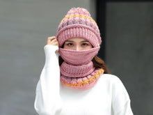 Load image into Gallery viewer, Hat Winter Mask balaclava Hat for girls Scarf Thick Warm Fleece Inside Knitted Hat Thick Mask Warm Full Face Scarf Winter Hats Hiking Face Scarf Balaclava Helmet Liner Cap Soft Sport Reusable Headgear Winter Fishing Warm Mask