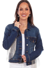 Load image into Gallery viewer, Honey Creek Denim with Rhinestone Fringe - Womens Jacket