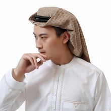 Load image into Gallery viewer, Headscarf Hijab Man Arabic Cotton Hijab Burqa Palestine Keffiyeh Scarf Arabian Islamic Clothing Men Muslim Hijab Wrap Pattern of Arab Shemagh Keffiyeh Men Arab Kufiyah Keffiyeh Arabic Muslim Head Wrap Men Scarf Shawl