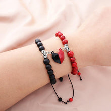 Load image into Gallery viewer, Heart Magnet Couple Bracelet Pendant Jewelry Lucky Knitting Rope Bracelets Couples Bracelets Adjustable Bracelet Love Magnetic Bracelet Relationship Bracelet Natural Stone Beads Bracelet For Boyfriend Girlfriend