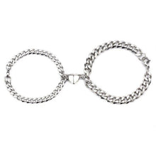Load image into Gallery viewer, Heart Shaped Magnetic Stainless Steel Couple Bracelets Heart Charm Fashion Chain Bracelets Couples Matching Bracelets Promise Bracelet Stainless Steel Link Chain For Women Couples Love Bracelet