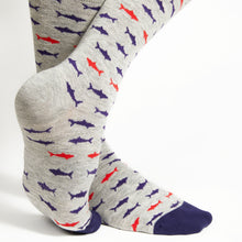 Load image into Gallery viewer, Heather Grey Sharks - Dress Socks