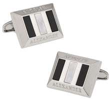 Load image into Gallery viewer, Heritage Onyx and Mother of Pearl Cufflinks