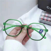 Load image into Gallery viewer, Hexagonal Frame for Women Men, Fashion Glasses Men And Women Reading Glasses Cute Clear Optical Glasses Frame Women Round Frame Retro Eyeglasses + 1.0 + 1.5 + 2.0 + 2.5 + 3.0 + 3.5 + 4.0
