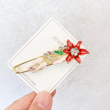 Load image into Gallery viewer, High-end Safety Pins For Women Flower Pin Crystal Rhinestones Safety Pins Woman Jewelry Accessories Hijab Scarf Clip Buckles