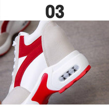 Load image into Gallery viewer, High Heel Womens Sneakers Shoes Red Black Air Cushion Casual Shoes Women Sneakers Modern Shoes Classic Athletic Sports Walking Shoes With Lace Up Platform Leather Trainers
