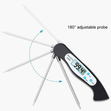 Load image into Gallery viewer, High Quality Foldable Food Thermometer Probe Digital BBQ Meat Kitchen Thermometer Instant Read Meat Thermometer With 4.6” Folding Probe Backlight & Calibration Function For Cooking Food Candy BBQ Grill Liquids Beef Liquid Water Oil Temperature Gauge
