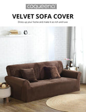 Load image into Gallery viewer, High Quality Velvet Plush Sofa Cover for Living Room Sectional Couch Cover Elastic Case Sofa Slipcover Stretch 1/2/3/4 Seater Velvet Sofa Couch Furniture Protector Soft Anti-Slip High Stretch