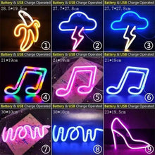 Load image into Gallery viewer, High Quality Wholesale LED Neon Night Light Sign Wall Art Sign Night Lamp Xmas Birthday Gift Wedding Party Wall Hanging Neon Lamp Home Decor