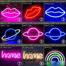 Load image into Gallery viewer, High Quality Wholesale LED Neon Night Light Sign Wall Art Sign Night Lamp Xmas Birthday Gift Wedding Party Wall Hanging Neon Lamp Home Decor