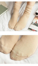 Load image into Gallery viewer, High School Girls High Socks Solid Colors Double Needles Knitting Cotton Long Socks for Women
