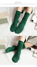 Load image into Gallery viewer, High School Girls High Socks Solid Colors Double Needles Knitting Cotton Long Socks for Women