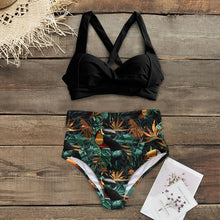 Load image into Gallery viewer, High Waist Bikinis New Halter Swimwear Women Swimsuit Female Bikini Set Print Bathing Suit Summer Two Piece Bikini Swimsuit for Women High Waist Halter Wrap Bathing Suits with Bikini Bottom