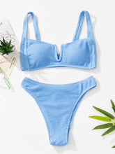 Load image into Gallery viewer, High Waist Bikinis Women Swimsuit Women High Waist Bikini Set Sports Bright Color Swimsuit Scoop Neck Cute Bathing Suit Swimwear Female Push Up Bikini Set Bathing Suit For Women