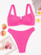 Load image into Gallery viewer, High Waist Bikinis Women Swimsuit Women High Waist Bikini Set Sports Bright Color Swimsuit Scoop Neck Cute Bathing Suit Swimwear Female Push Up Bikini Set Bathing Suit For Women