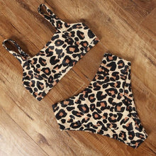 Load image into Gallery viewer, High Waist Swimsuit Bikini Push Up Swimwear Women Bathing Suit Female Bikini Set Leopard Swim Suit Beachwear Women's High Waist Swimsuit 2 Piece Bathing Suits Bikini