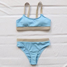 Load image into Gallery viewer, High Waist Swimwear Bikini Women's Swimsuits Women's Halter Self Tie High Waist Two Piece Bikini Set Swimsuits Push Up Bikini Shiny Splicing Bikinis High Cut Bathing Suits
