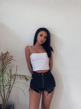Load image into Gallery viewer, Xuan Ya High-Waisted Denim Shorts with Hip Zipper for Effortless Style