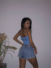 Load image into Gallery viewer, Xuan Ya High-Waisted Denim Shorts with Hip Zipper for Effortless Style