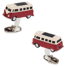 Load image into Gallery viewer, Hippie Bus Cufflinks Red