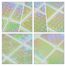 Load image into Gallery viewer, Hollow Nail Sticker Stylish Self-adhesive Manicure Sticker Nail Art Accessory 3D Christmas Nail Art Decoration Stickers Decoration New Gold Nail Transfer Foils for Nail Arts Nails Supply Holographic Effect Nail Art Foil Stickers Holographic Nail Art