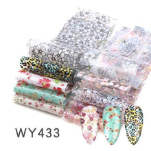 Load image into Gallery viewer, Holographic Nail Foil Transfer Set Sticker Decal Nail Art Foils Designer Marble Nail Decoration Sliders Wraps Manicure Women Kids Girls Manicure Decoration Nail Art Supplies 3D Self-Adhesive Nail Decals Designer Nail Stickers for Acrylic Nails
