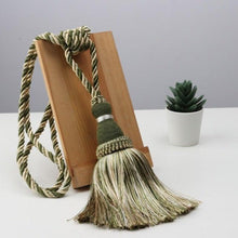 Load image into Gallery viewer, Home Decoration Polyester Tassel Tiebacks Curtain Holder Handmade Tassel Curtain Rope Holdback Window Drape Hanging Ball Tassels Curtains Buckle Sling Binding Lantern Tiebacks Handcrafted Braided Curtain Holdbacks Window Home Decor 55-90cm
