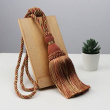 Load image into Gallery viewer, Home Decoration Polyester Tassel Tiebacks Curtain Holder Handmade Tassel Curtain Rope Holdback Window Drape Hanging Ball Tassels Curtains Buckle Sling Binding Lantern Tiebacks Handcrafted Braided Curtain Holdbacks Window Home Decor 55-90cm