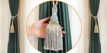 Load image into Gallery viewer, Home Decoration Polyester Tassel Tiebacks Curtain Holder Handmade Tassel Curtain Rope Holdback Window Drape Hanging Ball Tassels Curtains Buckle Sling Binding Lantern Tiebacks Handcrafted Braided Curtain Holdbacks Window Home Decor 55-90cm