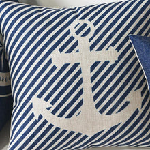 Load image into Gallery viewer, Home Decorative Pillows Mediterranean Pillow Cover Blue Anchor Navigation Compass Sailboat Pillowcase Decorative Cushion Cover For Home Cover Sea Blue Compass Marine Ship Linen Pillow Case Cushion Cover 45x45CM