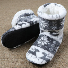 Load image into Gallery viewer, Home Slippers Women Winter Floor Shoes Christmas Elk Indoor Socks Shoes Warm Fur Slides Plush Slippers Socks For Women Fuzzy Womens Slipper Booties