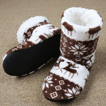 Load image into Gallery viewer, Home Slippers Women Winter Floor Shoes Christmas Elk Indoor Socks Shoes Warm Fur Slides Plush Slippers Socks For Women Fuzzy Womens Slipper Booties