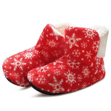 Load image into Gallery viewer, Home Slippers Women Winter Floor Shoes Christmas Elk Indoor Socks Shoes Warm Fur Slides Plush Slippers Socks For Women Fuzzy Womens Slipper Booties