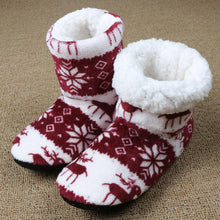 Load image into Gallery viewer, Home Slippers Women Winter Floor Shoes Christmas Elk Indoor Socks Shoes Warm Fur Slides Plush Slippers Socks For Women Fuzzy Womens Slipper Booties